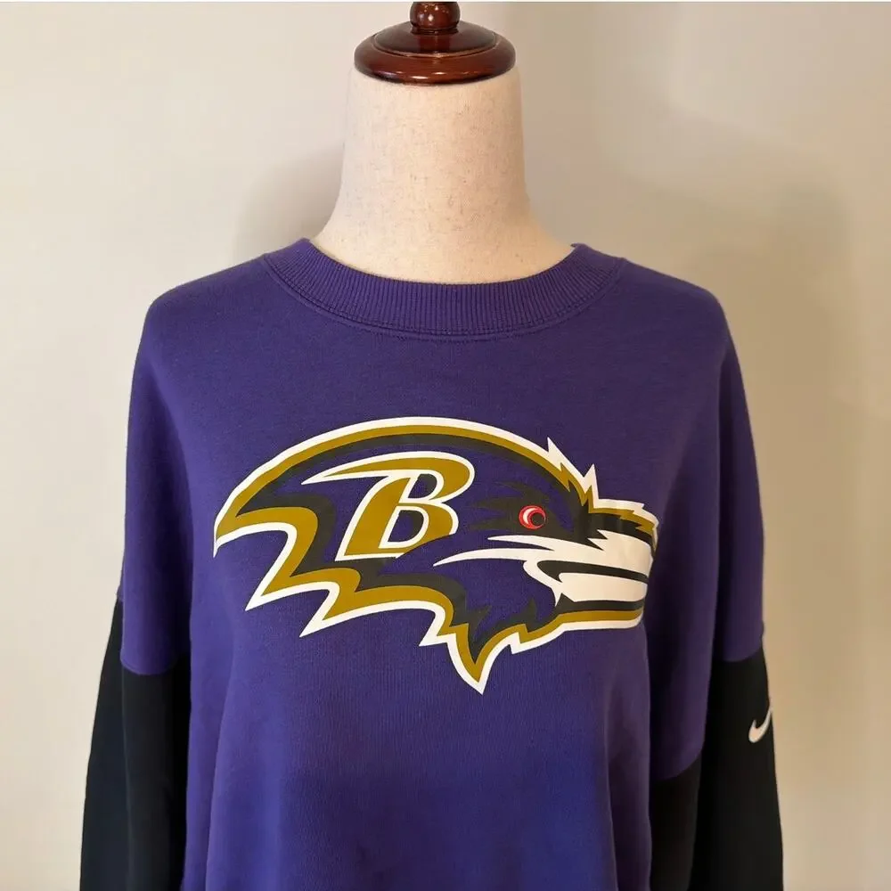 NWT Nike Baltimore Ravens Crewneck Sweatshirt, Purple and Black, Women's Medium